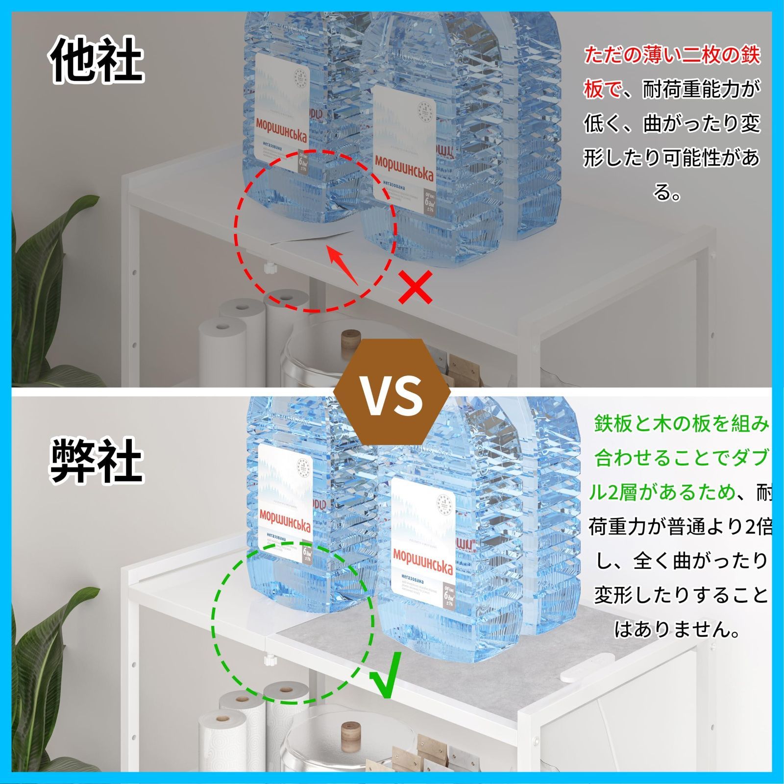 多機能横幅伸縮できるコンセント付きキッチンベイカーラック キッチンラック