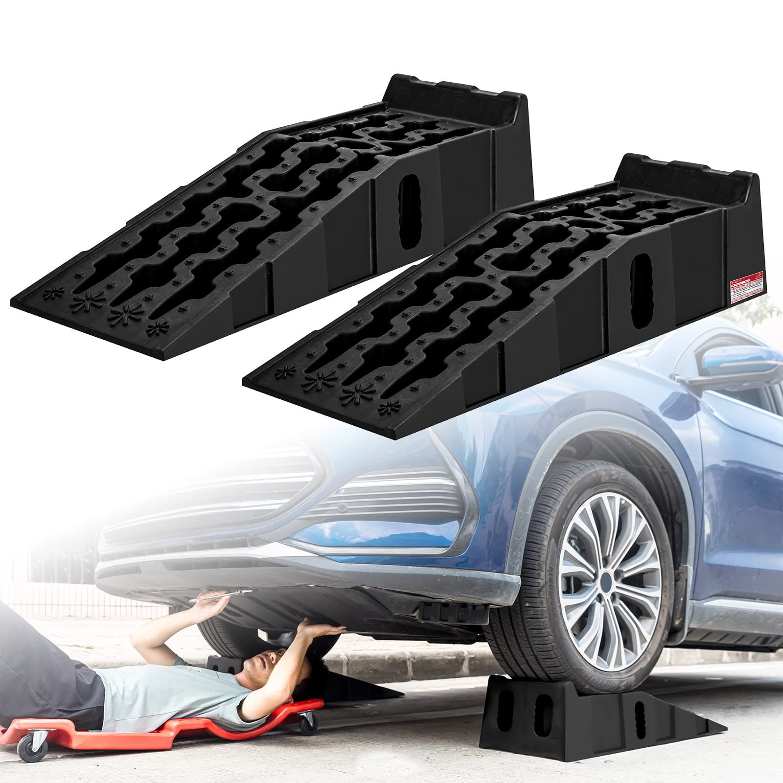 大 ジャッキ補助 オイル交換 整備用 メンテナンス 油圧ジャッキ代替 車 SUV ジープ バン トラック対応 7t高耐荷重 タイヤスロープ 90.5 30.5 21.5cm ハイリフト 2個セット カースロープ