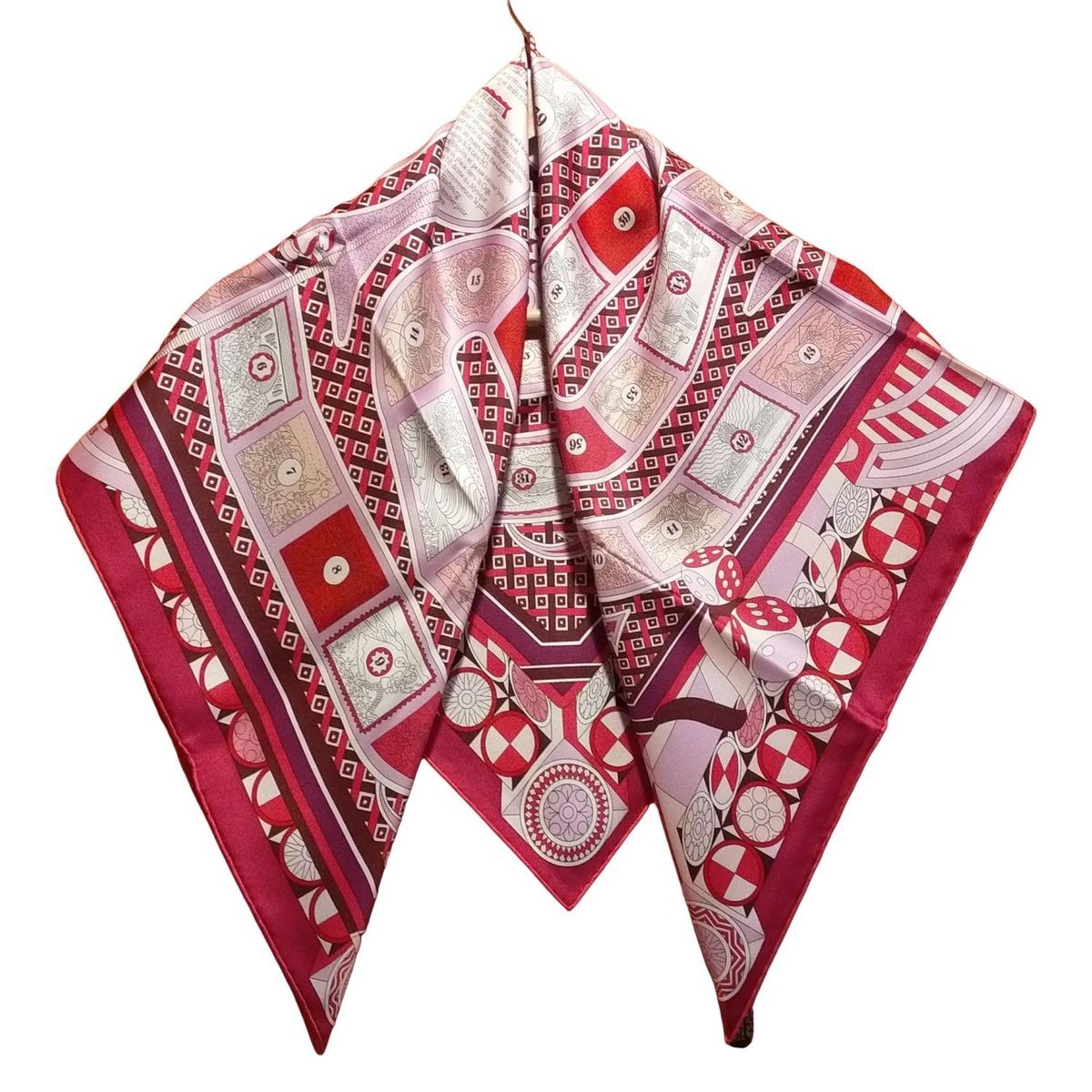 HERMES(エルメス) スカーフ美品 カレ90 ピンク×白×マルチ LE