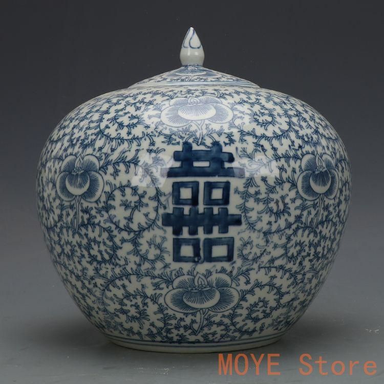 青花喜字尖蓋壺 西瓜壺 茶壺 景徳鎮 陶磁器 装飾品 現代工芸品 美術品 置物 青花喜字尖蓋壺 西瓜壺 茶壺 景徳鎮 陶磁器 装飾品 現代工芸品 美術品
