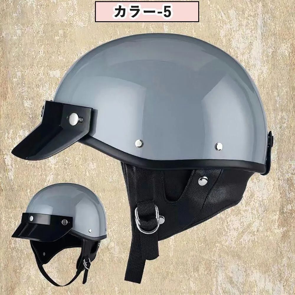 ハーフヘルメット レトロハーレー 人気ポリヘル ポリスヘルメット（カラー-5) AOOA メルカリ
