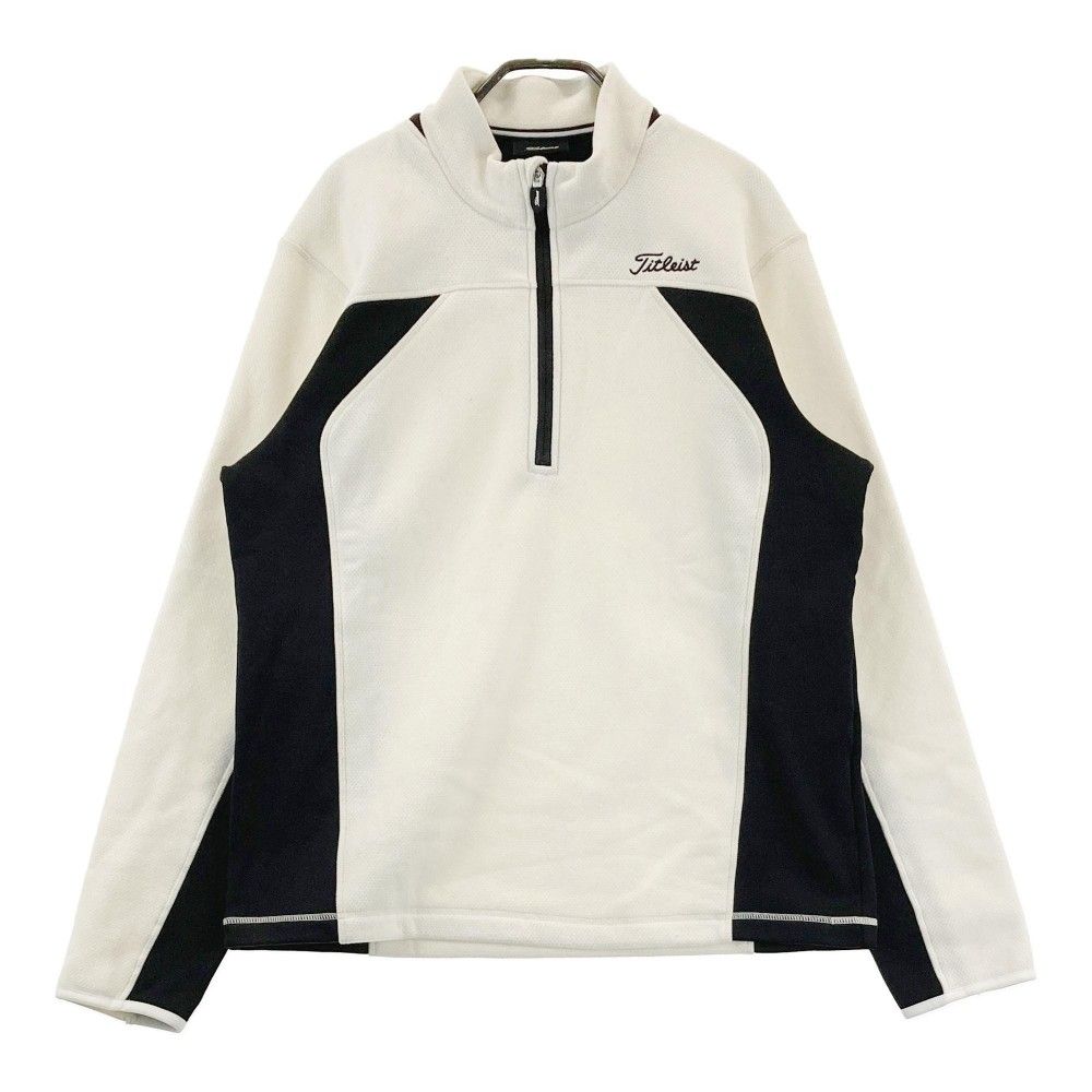 サイズ：L TITLEIST タイトリスト  裏起毛 ハーフジップ 長袖Tシャツ  ホワイト系 [240101298646]# ゴルフウェア メンズ ストスト