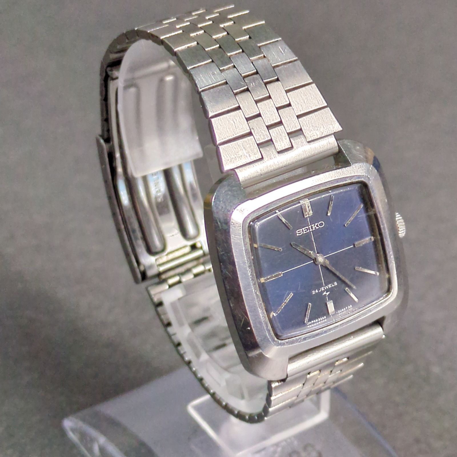 「高評価！」注目のレビュ 2559-7000 セイコー SEIKO 手巻き 社外 ネイビー文字盤 腕時計 時計