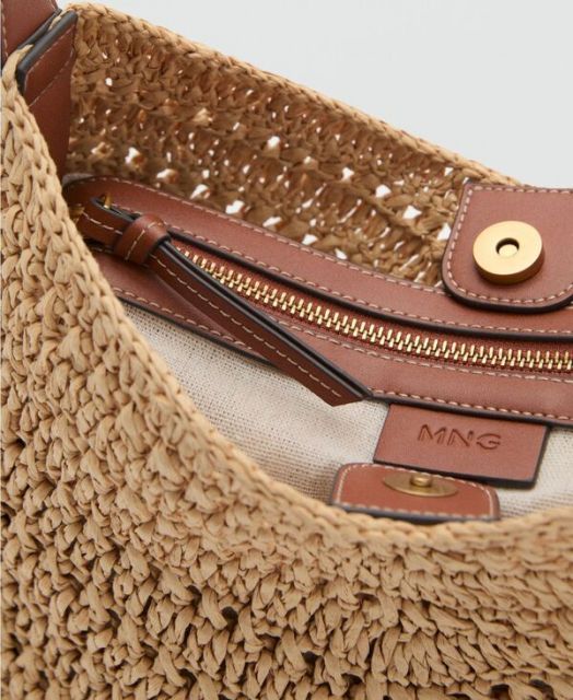 マンゴ レディース ショルダーバッグ バッグ Women s Natural Fiber Shoulder Bag Leather DECORATOM_COM_BR