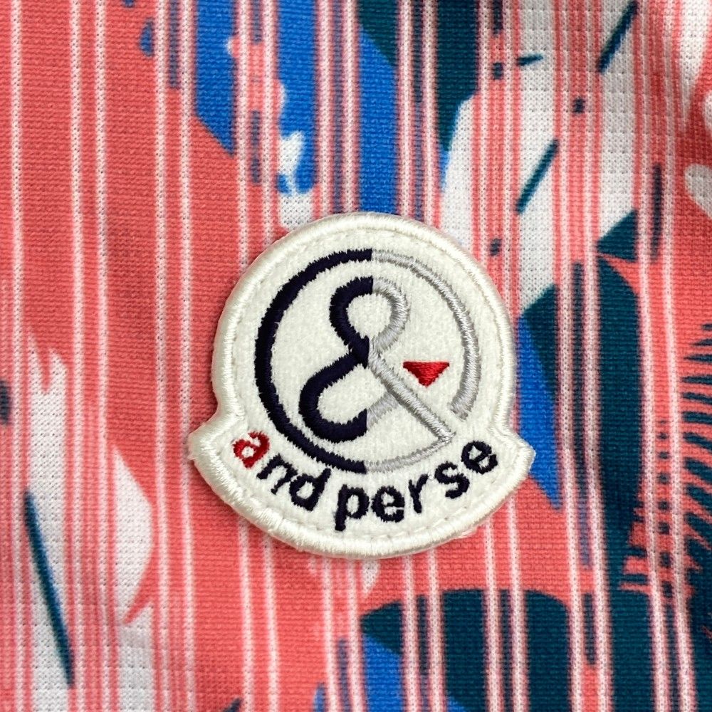 サイズ：L AND PER SE アンパスィ 半袖ポロシャツ 総柄 ピンク系