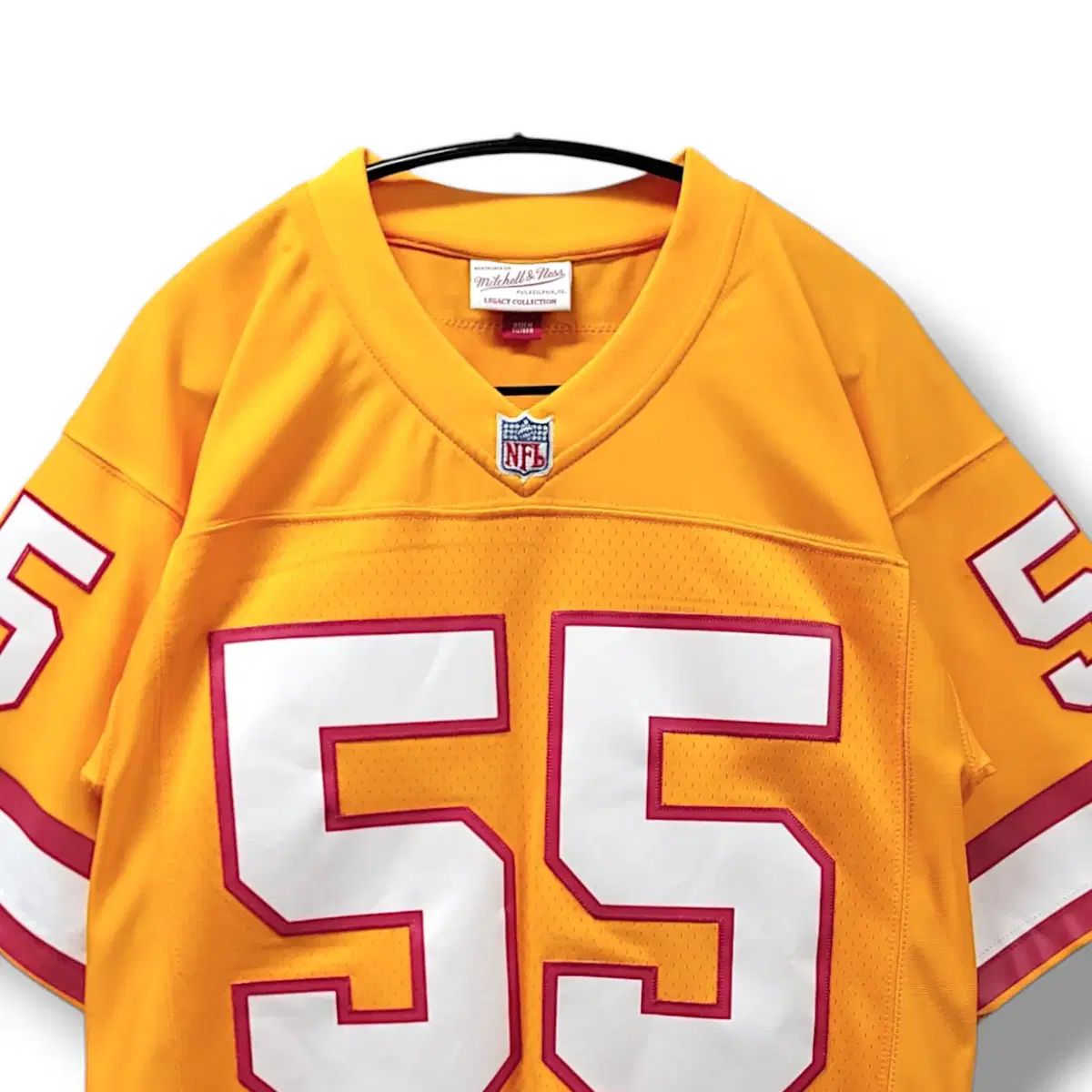 S Mitchellandness ミッチェルアンドネス NFL デリック ブルックス No 55 イェロー ラグビー ジャージ