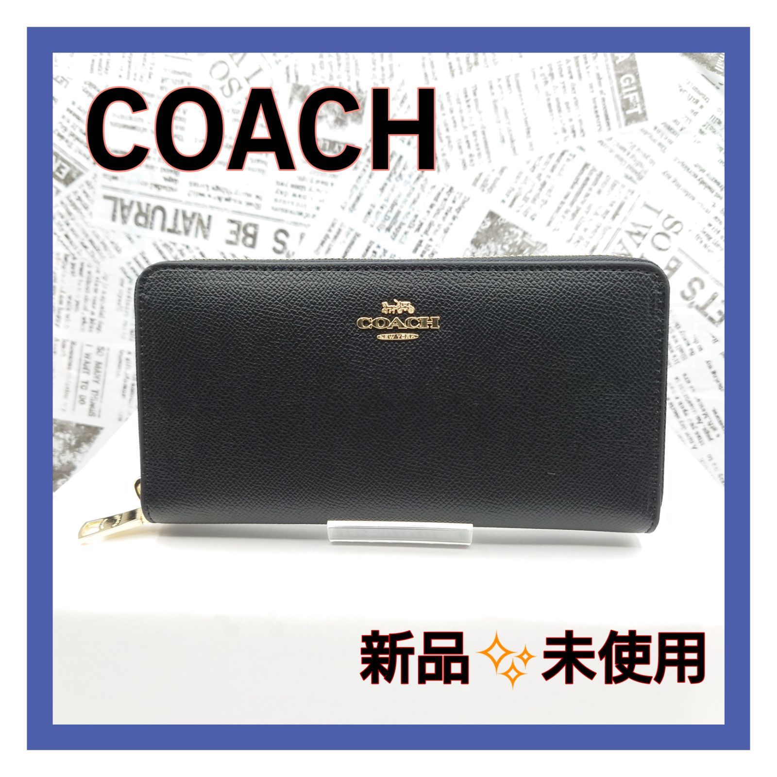 経典 COACH F52372 コーチ ラウンドジップ クロスグレーンレザー