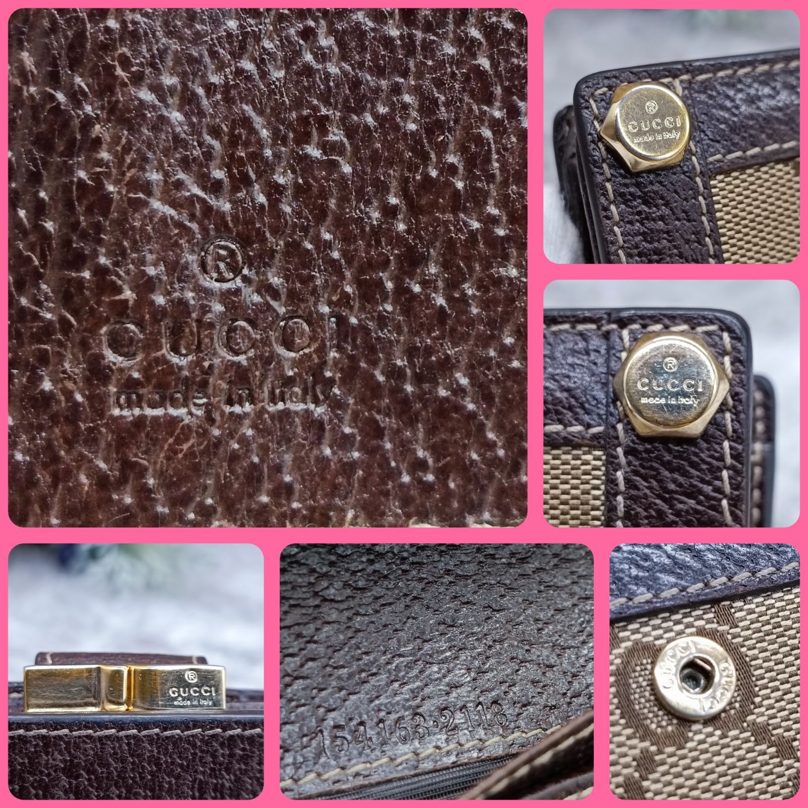 GUCCI 》 グッチ 折財布 GGキャンバス がま口 2つ折財布 コンパクト