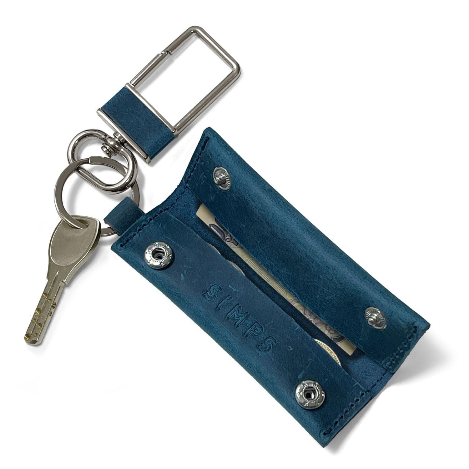 SIMPS] キーホルダー 革 小銭入れ コインケース [本革製ｘ小銭とお札が入るキーリング] (ブルー) [ブルー] - メルカリ