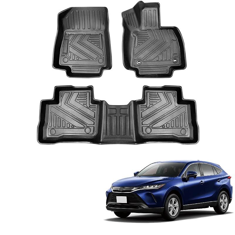 トヨタ 新型 ハリアー 80系 3Dフロアマット 立体フロアマット HARRIER 80 カーマット TPE素材 防水仕様 耐汚れ 耐磨耗性 滑り防止 ハリアー80系専用アクセサリー 車種専用設計 保護パーツ カー用品 3PCS (ハリアー 80系，202 0