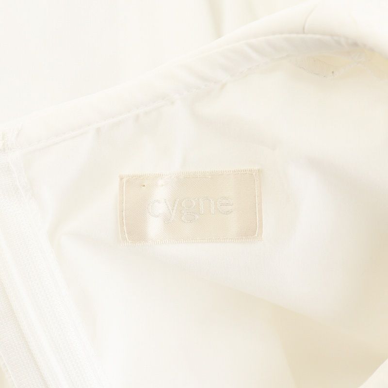 シーニュ Cygne Isabelle スカラップブラウス シャツ 長袖 ビッグカラー 白 ホワイト /AN43 レディース シーニュ Cygne Isabelle スカラップブラウス シャツ 長袖