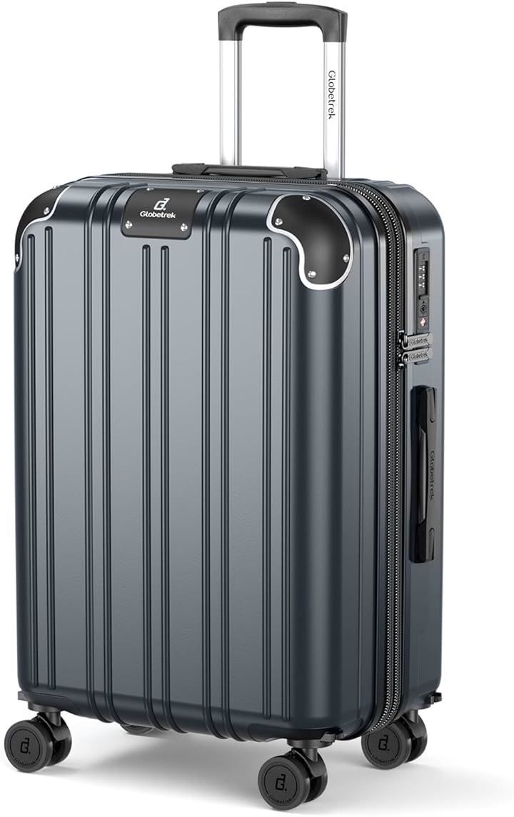 Globetrek スーツケース 拡張機能＆ストッパー付き 超軽量 キャリーバッグ キャリーケース 出張 旅行 ビジネス グレー L-28inch サイズ