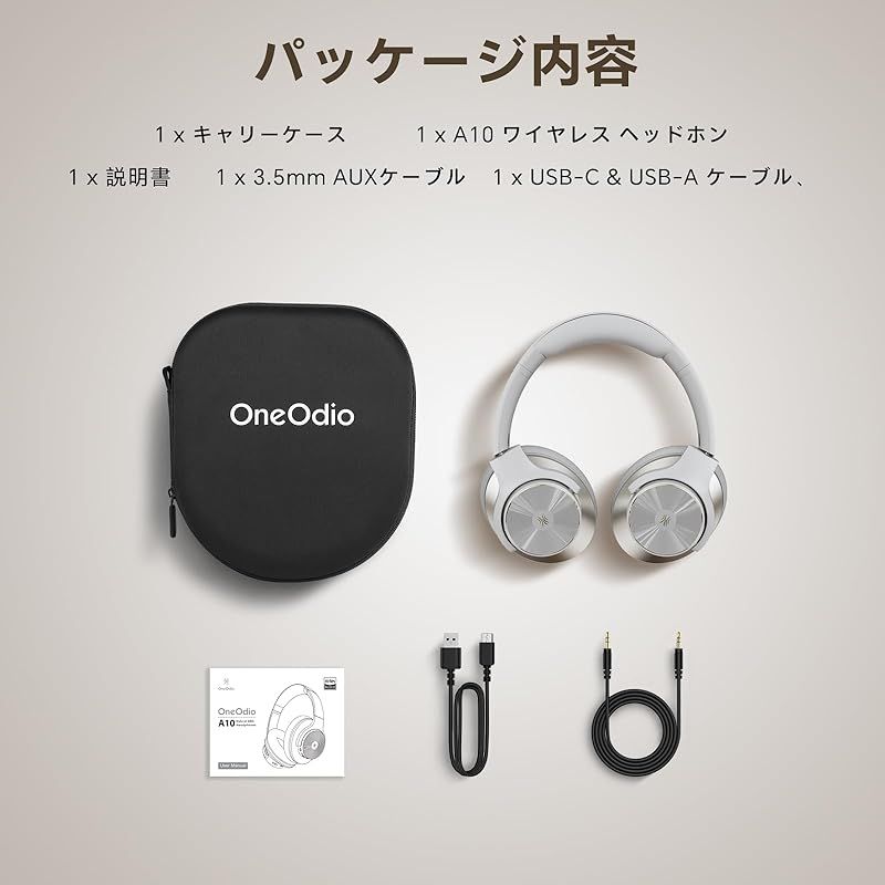 A10 OneOdio ワイヤレス ヘッドホン 50時間再生 Bluetooth 5.2 ヘッドフォン オーバーイヤー マイク付き 急速充電 折りたた 送料無料OneOdio A10 ワイヤレスヘッドホン アクティブノイズ