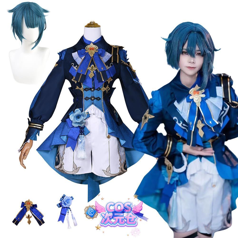 行秋衣装 ウイッグ付き Sieberg 原神 行秋 コスプレ 衣装 海灯祭 コスプレ衣装ウィッグ付き ハロウィン クリスマス 仮装 ゲーム衣装 Genshin Impact Cosplay