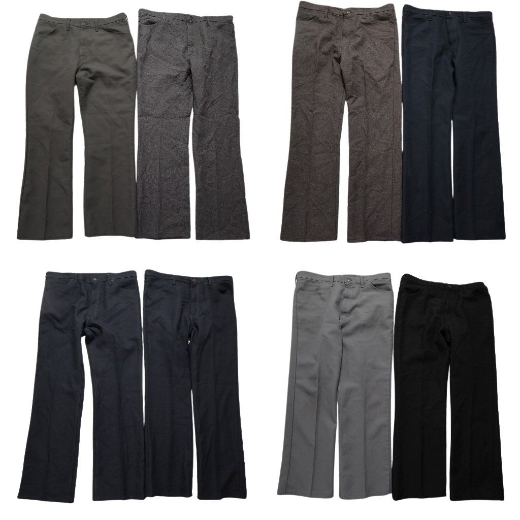 古着卸 まとめ売り Wrangler ラングラー ランチャー パンツ 8枚セット メンズ 38 |40 センタークリース ブラック 古着 NB9815