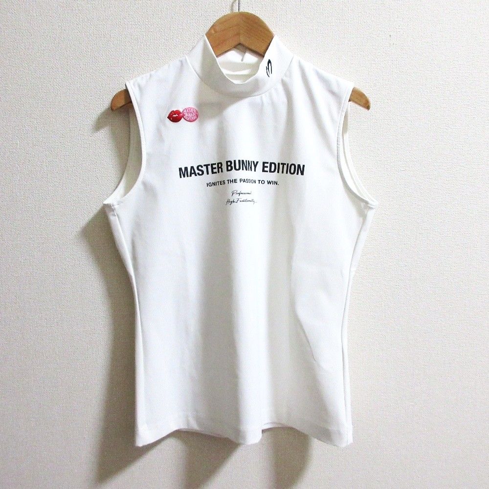 サイズ：0 MASTER BUNNY EDITION マスターバニーエディション 2024年 モックネック 半袖Tシャツ  ホワイト系 [240101437853] ゴルフウェア レディース ストスト MASTER BUNNY EDITION (マスターバニーエディション) ゴルフ