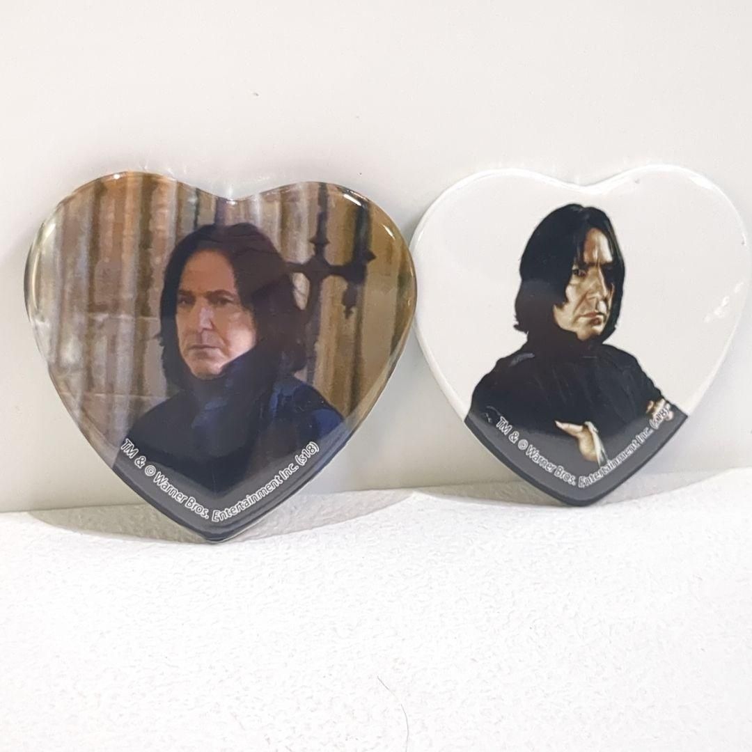 ハリー ポッター スネイプ 先生 ハート型 缶バッジ 2点