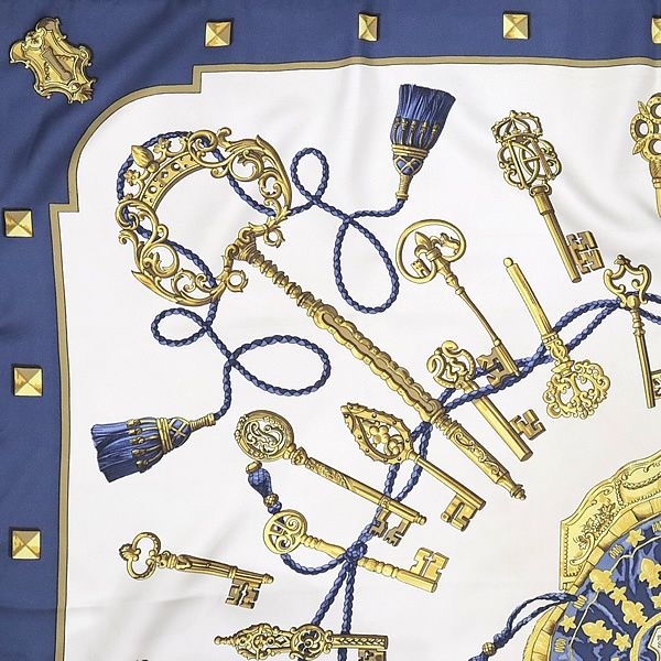 エルメス HERMES カレ90 大判スカーフ LES CLES THE KEYS RARE