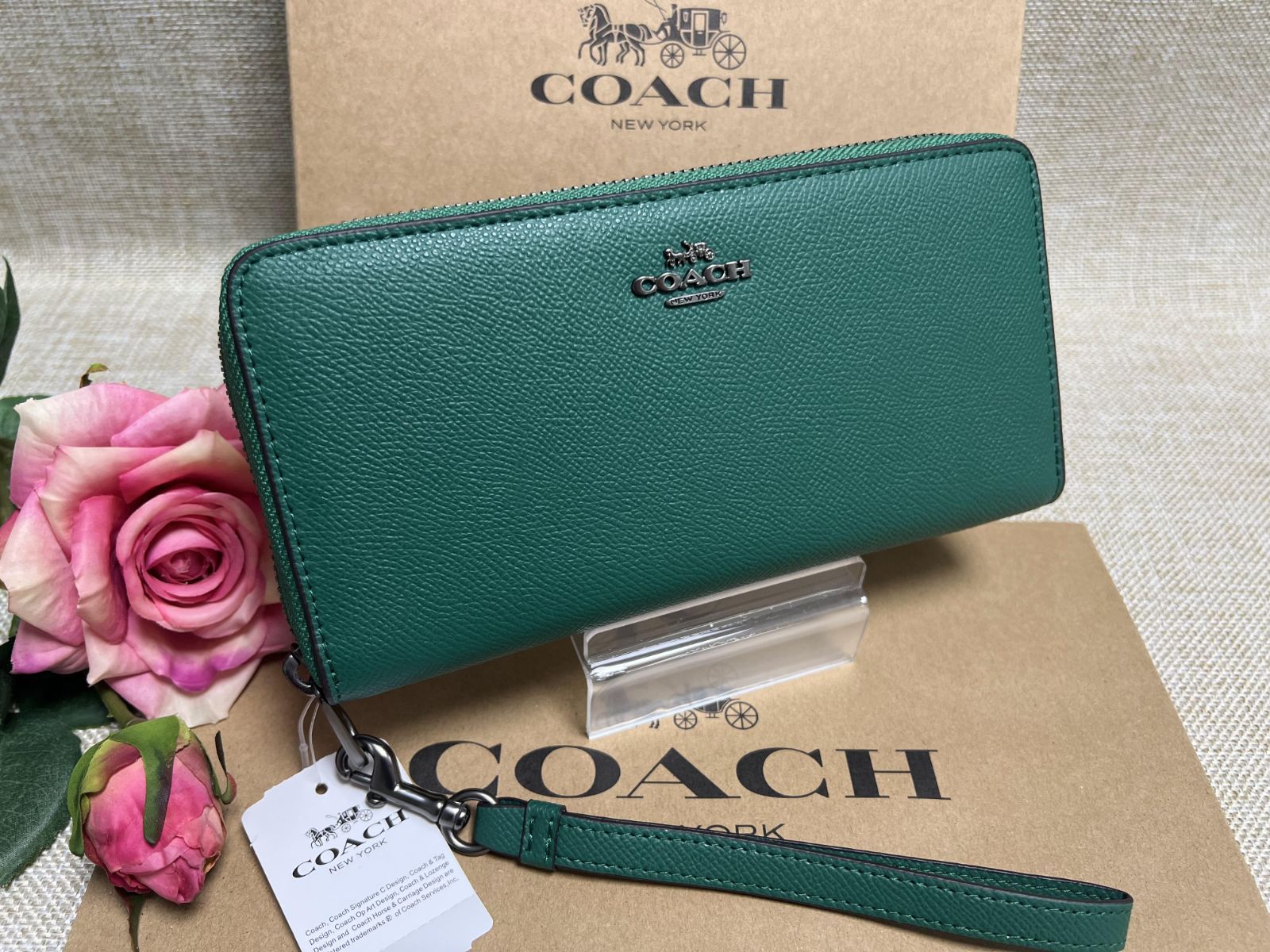 COACH財布 コーチ 長財布 ラグジュアリー クロスグレーン レザー