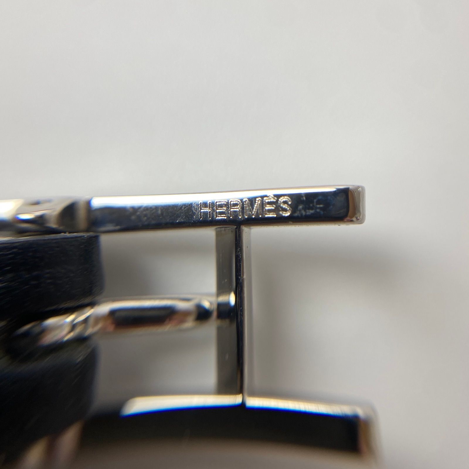 エルメス HERMES アピ3 ブレスレット SV金具 ◻︎N刻印 黒 レザー