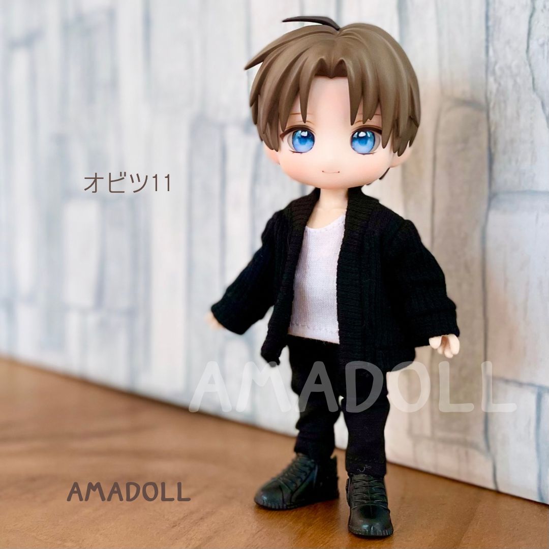 オビツ11 服 ＠コート×インナー×カーディガン×パンツ×ペンダント ５点セット オビツ11 ドール 人形 服 衣装 アウター カーディガン