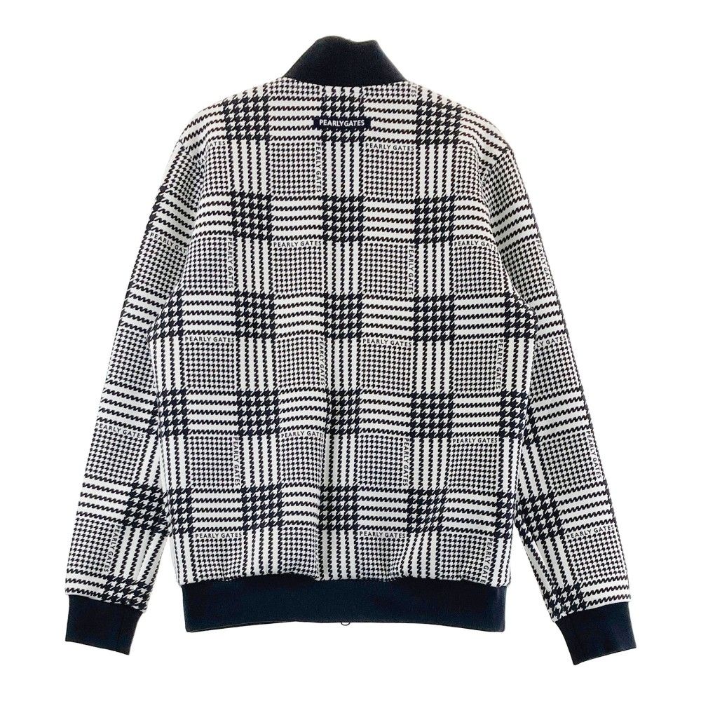 【パーリーゲイツ】グレンチェック柄×ロゴネーム 長袖ブルゾンジャケット3L 蓄熱 パーリーゲイツ】グレンチェック柄×ロゴネーム 長袖ブルゾンジャケット