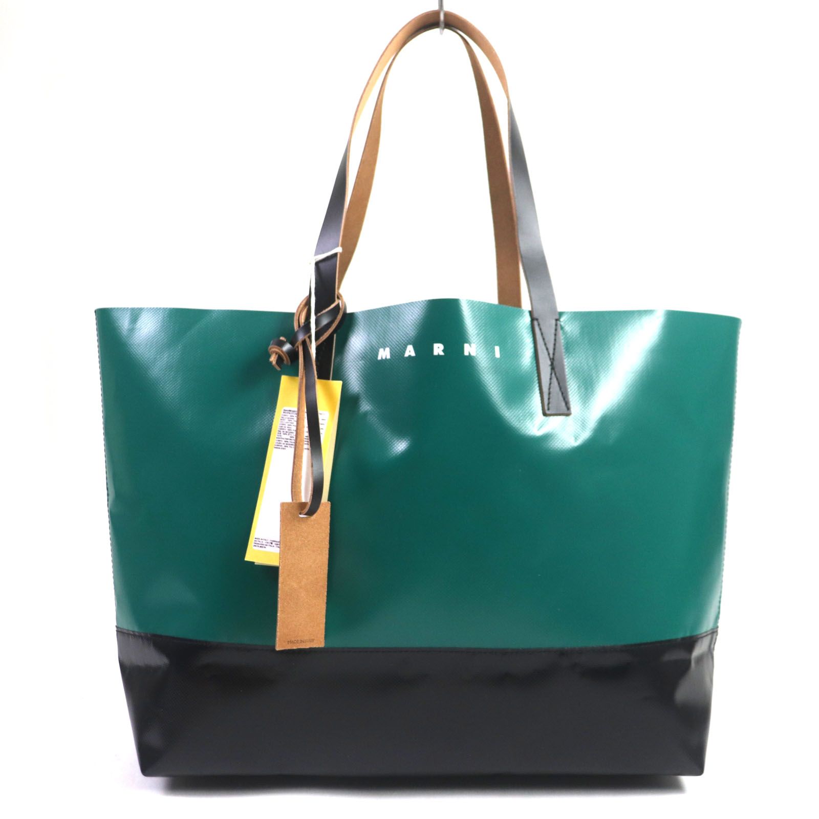 未使用品▽MARNI マルニ 2023年製 SHMQ0038AO トライベッカショッピングバッグ ロゴ入り トートバッグ グリーン ブラック  保存袋付き イタリア製 メンズ 定価64,900円 - メルカリ