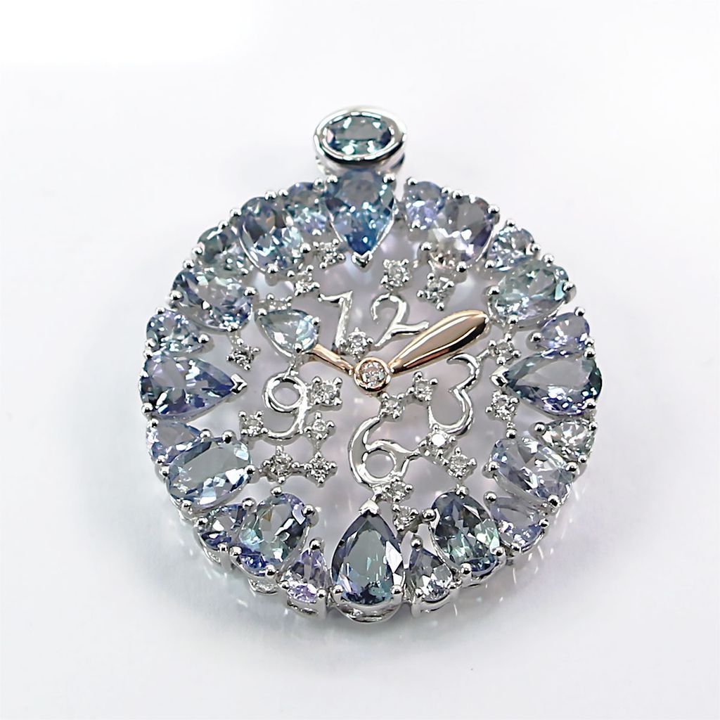 ペンダントトップ SV950Pd K18 タンザナイト ゾイサイト ジルコン 7.60ct Z0.40ct ｃ21012500101