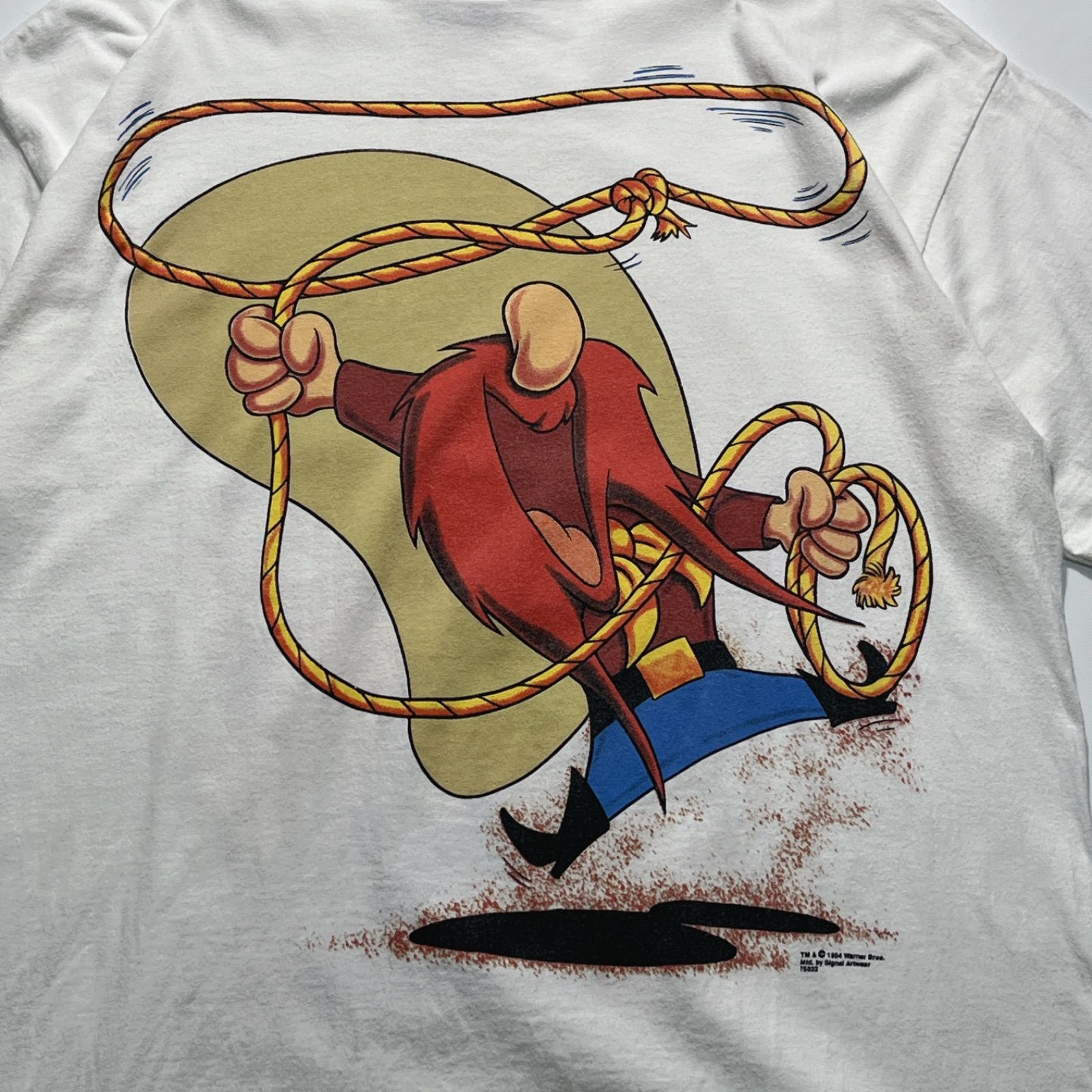 90's LOONEY TUNES USA製 vintage t-shirt XL YOSEMITE SAM 白