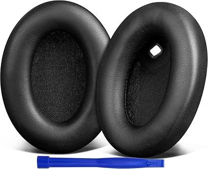 大得価 【在庫処分】SOULWIT イヤーパッド イヤークッション 交換パッド、Sony WH-1000XM4 (WH1000XM4) ヘッドセット用 ヘッドホンパッド 互換性 パッド ソフトレザー 高密度フォーム (ブラック) 応募券