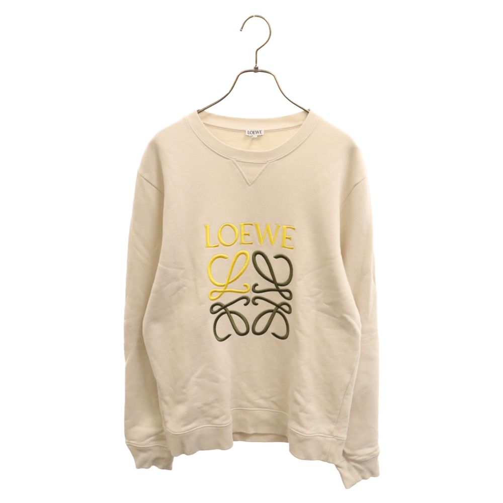 LOEWE (ロエベ) ANAGRAM SWEAT SHIRT アナグラム ロゴ刺繍 クルーネック スウェット トレーナー ベージュ  H526Y24J07 - メルカリ