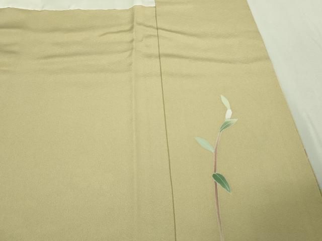 平和屋着物□極上 本加賀友禅作家 南克治 訪問着 枝花文 蒸栗色地 暈し