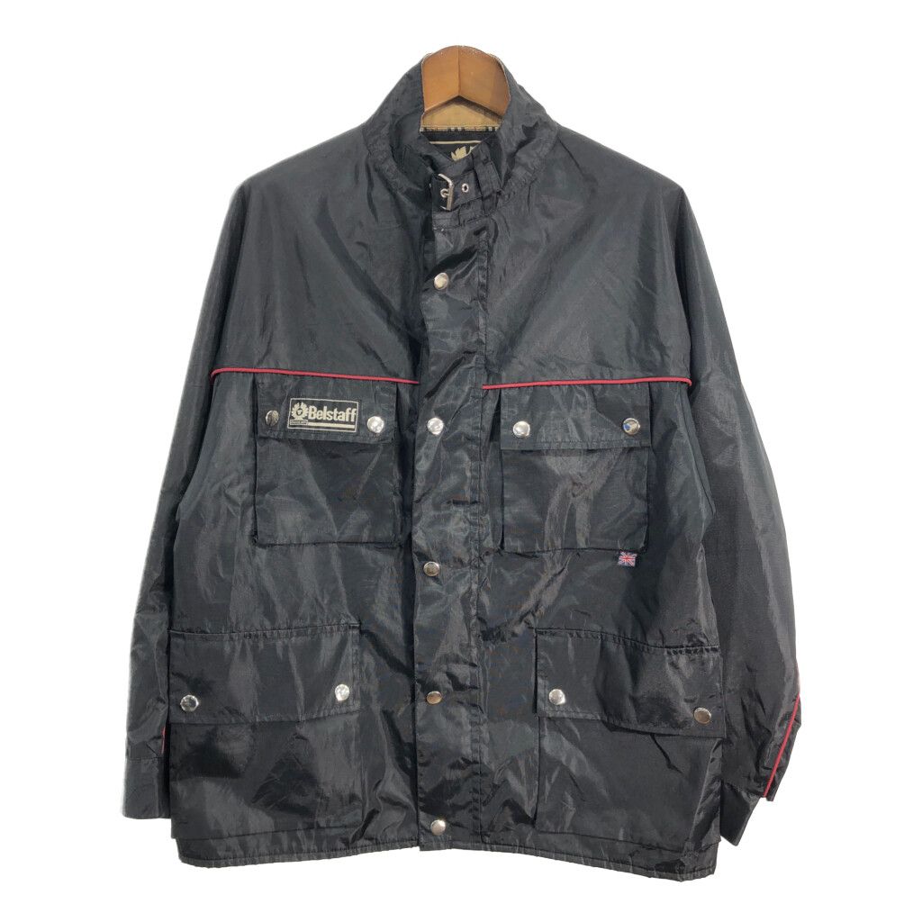 Belstaff ベルスタッフ ナイロン ライダースジャケット モーターサイクル バイクウェア ブラック (メンズ XL相当) 中古 古着 R3578