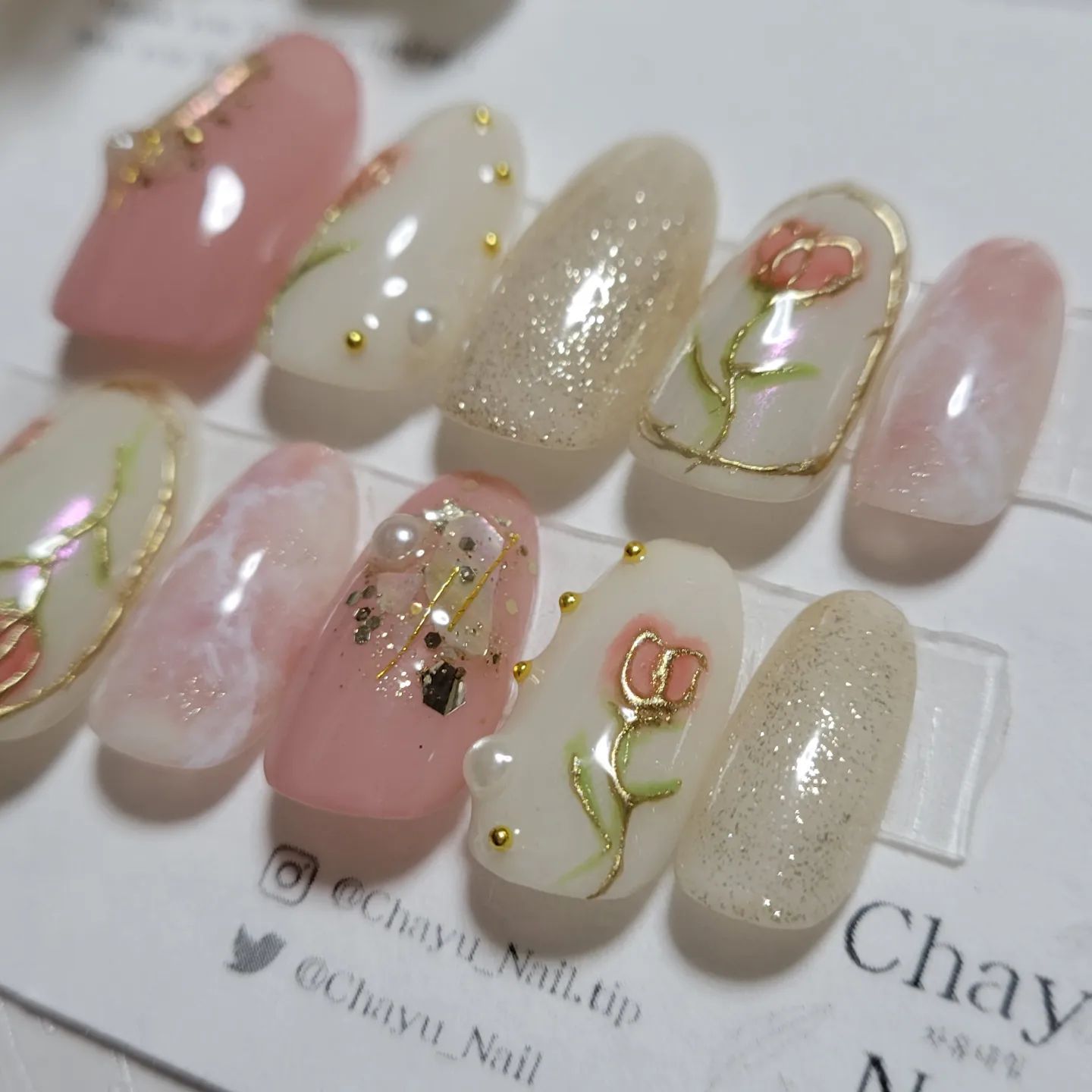 チューリップネイル 春ネイル ネイルチップ - メルカリ