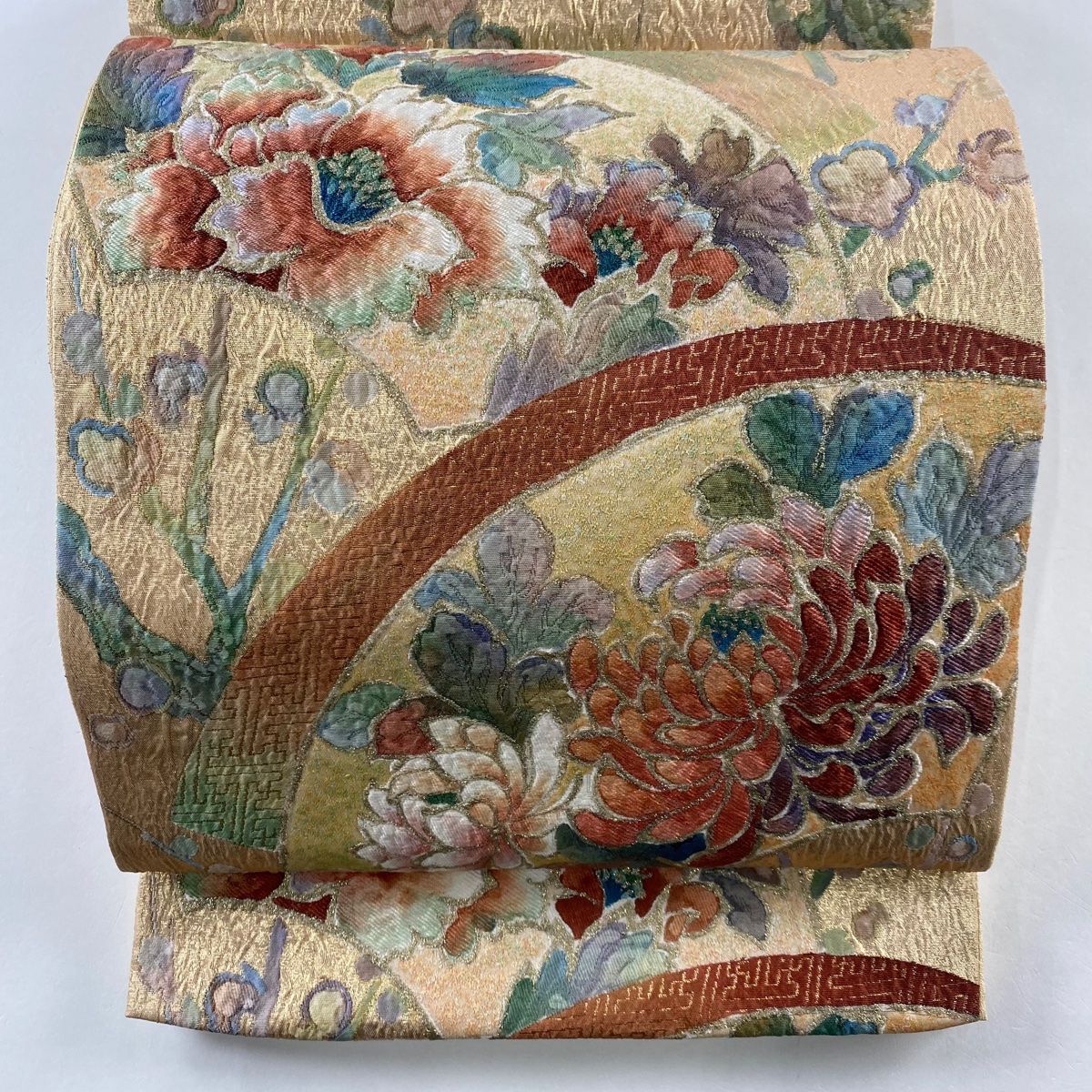 袋帯 美品 秀品 草花 箔 ベージュ 六通 正絹 【中古】 - メルカリ