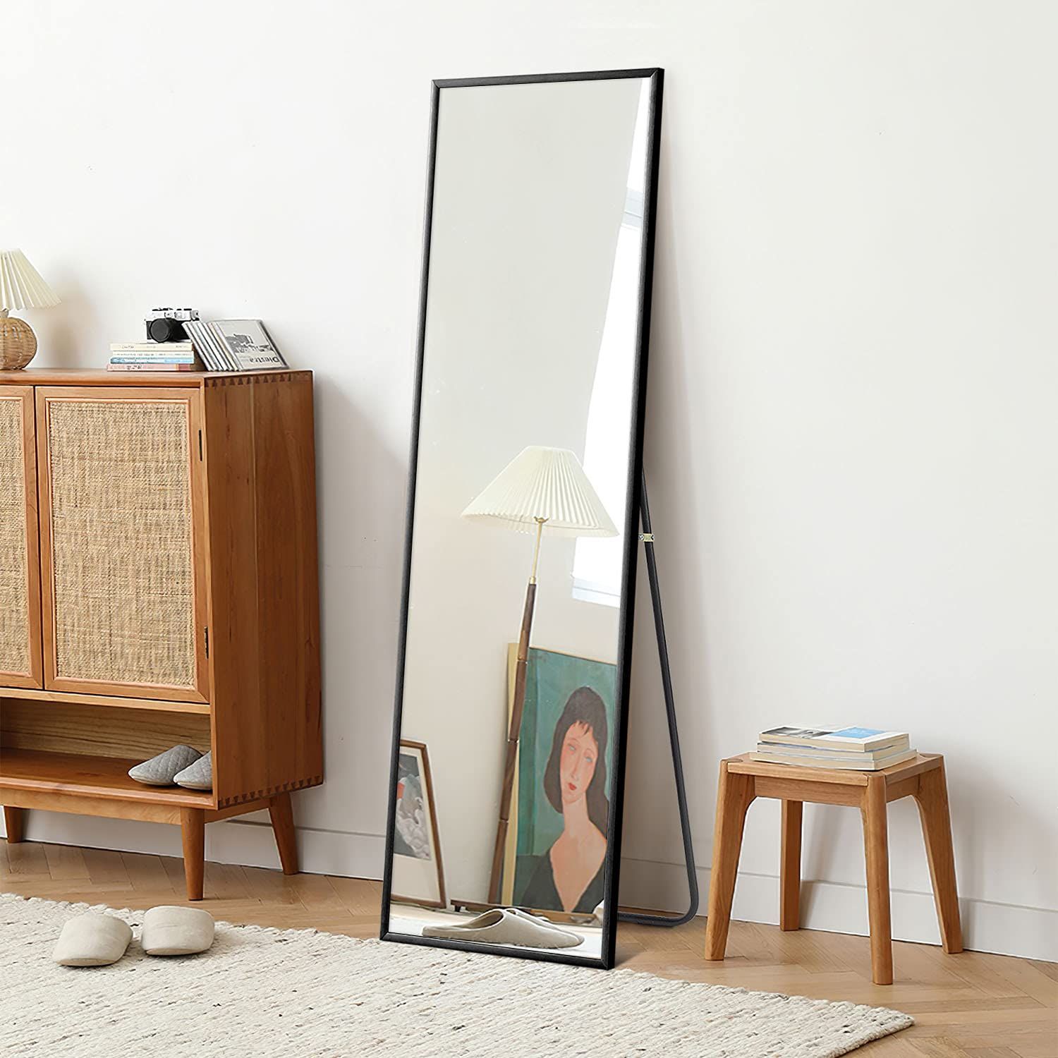 大型高級感】アンティーク調ホワイトフレーム全身鏡 姿見 サロン向け