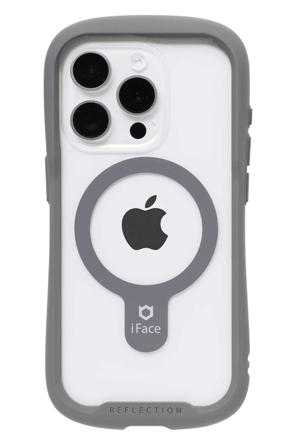 iFace Reflection Magnetic iPhone 15 Pro ケース MagSafe 対応 クリア 強化ガラス (グレー)【アイフェイス アイフォン15pro 用 iphone15プロ 用 カバー  [グレー・iPhone 15 Pro専用]