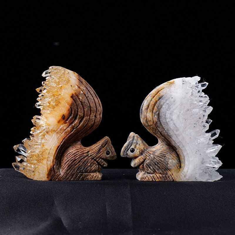 クリスタル 水晶 動物 玄関 置物 天然水晶 原石 可愛い リス オブジェ クリスタル 水晶 動物 玄関 置物 天然水晶 原石 可愛い リス オブジェ