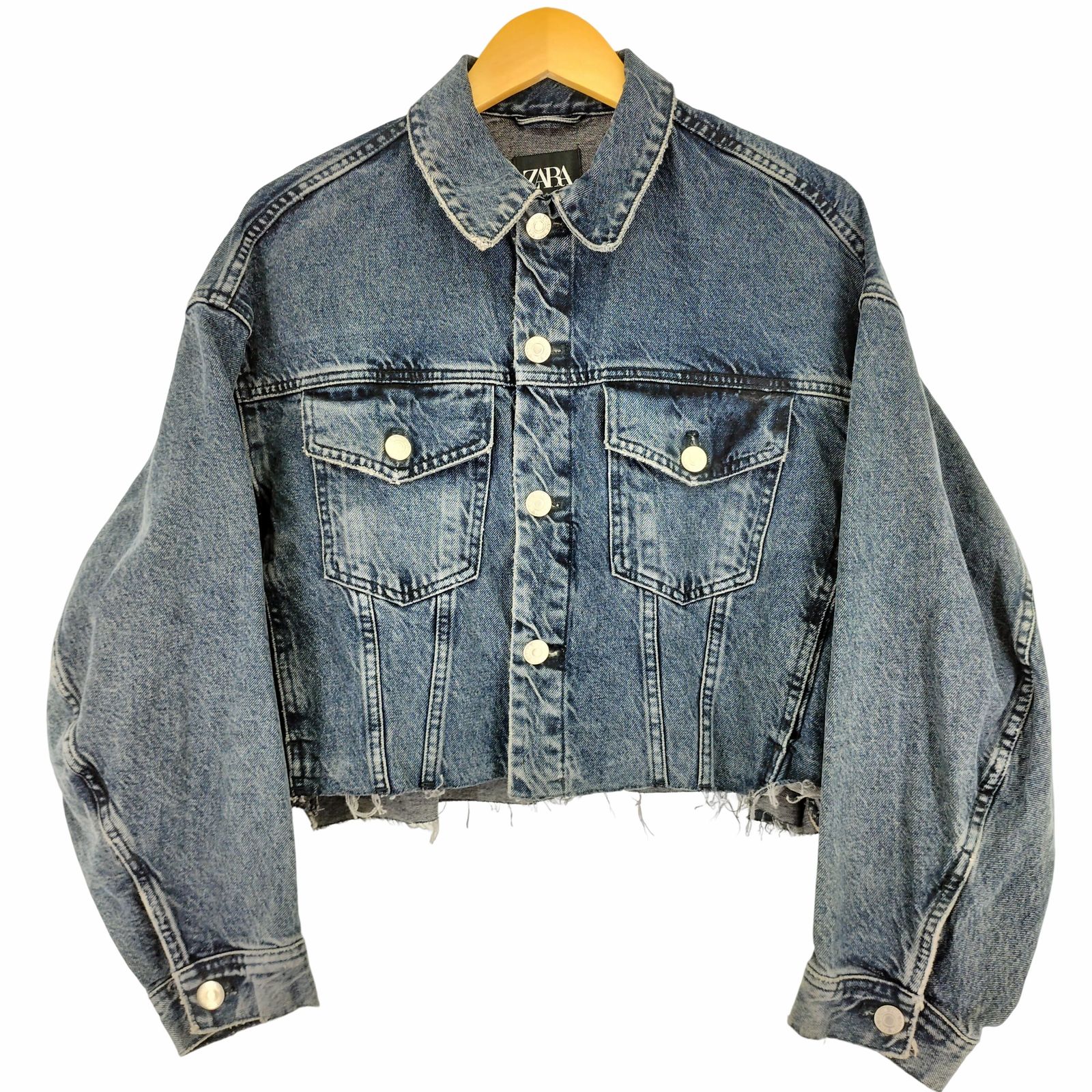 ザラ ZARA CROPPED OVERSIZED DENIM JACKET レディース XS - メルカリShops