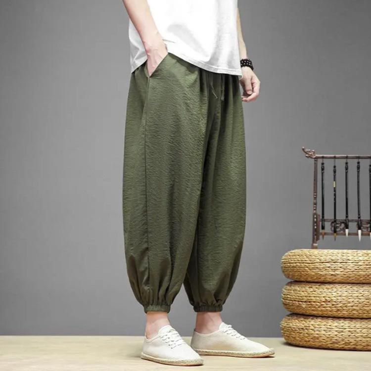 美品 GIVENCHY サルエルパンツ シルク100% カーキ 風合いミリタリーカーキサルエルパンツ○○[品番：ZX000001302