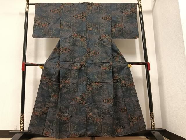 【逸品】本場大島紬(一元絣) 希少 本場大島紬 一元絣併用 奄美大島 泥染 9マルキ 手織り