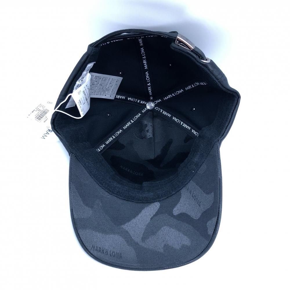 新品】マークアンドロナ キャップ 黒 迷彩織生地 カモフラ ライン