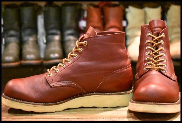 【7D 良品 犬タグ 99年】レッドウィング 8166 アイリッシュセッター 赤茶 オロラセット プレーントゥ ブーツ redwing HOPESMORE【FA385】