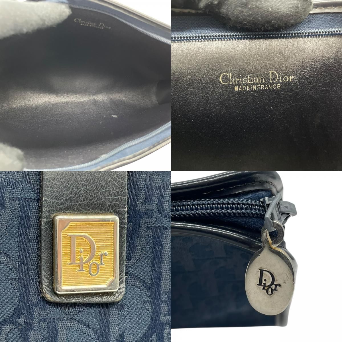 DIOR クリスチャンディオール トロッター クラッチバッグ 紺