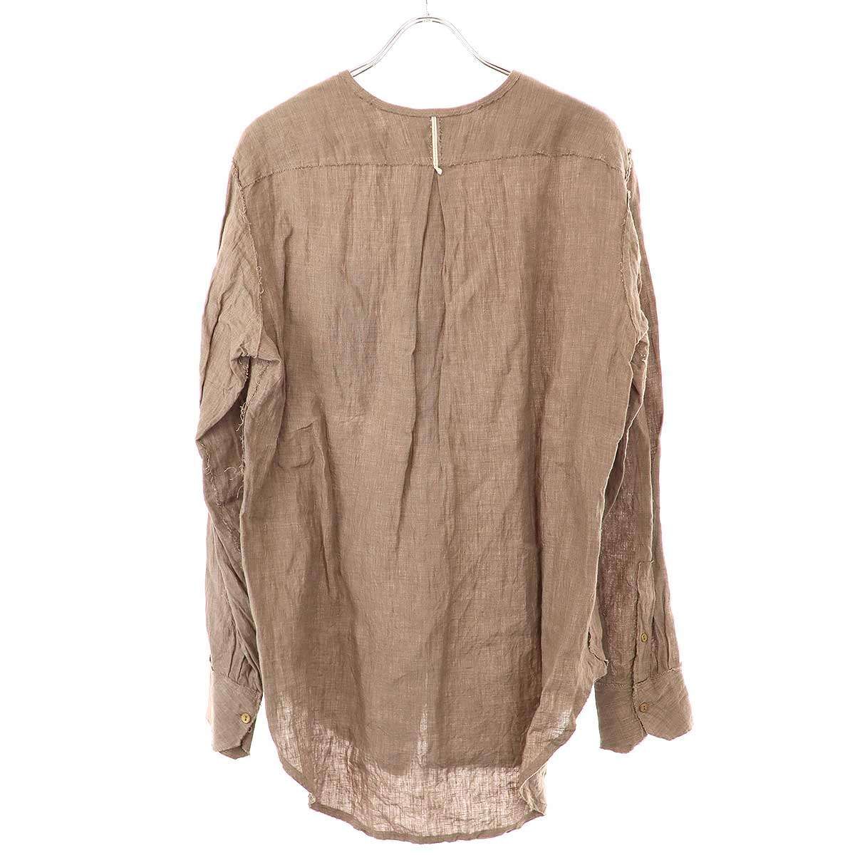 Araki Yuu アラキユウ 21SS Raw Cut No Collar Narrow Shirts カット  