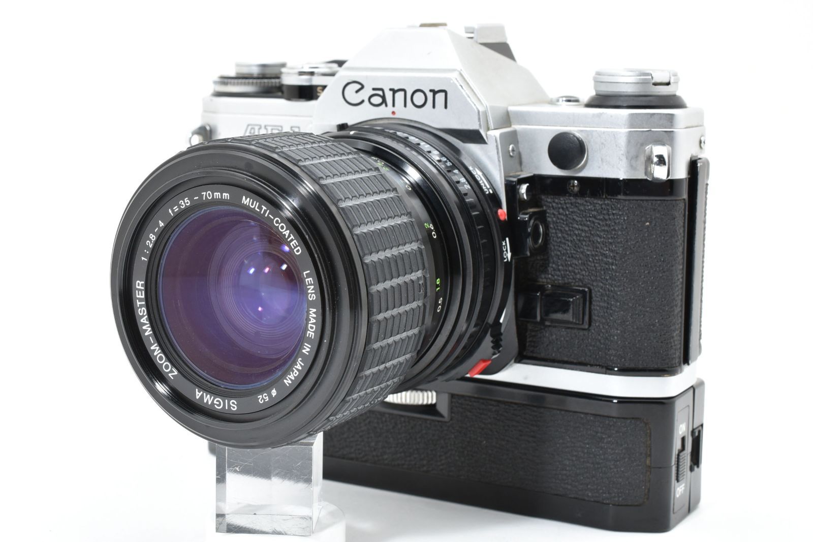 Canon AE 1 ボディ ブラック Power Winder A セット フィルムカメラ 一眼レフ 露出計ランプ点灯あり シャッターOK 動作品 クラシックカメラ B 1016