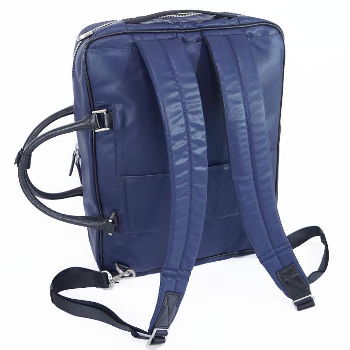 美品 ultima TOKYO リュック レザー ネイビー A4収納可 シボ革