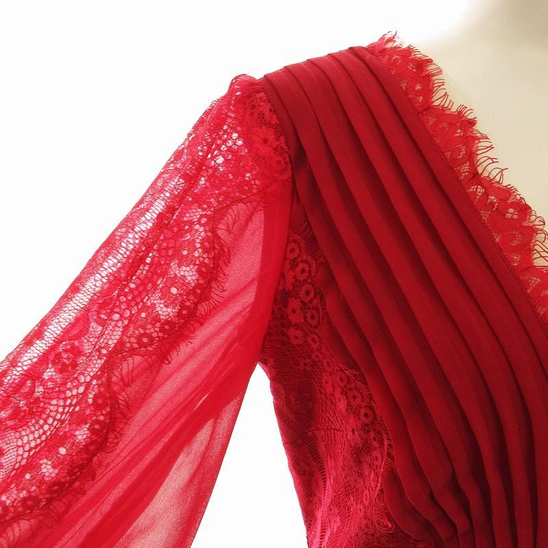 タダシショージ TADASHI SHOJI ワンピース ドレス ロング 長袖 00 赤  