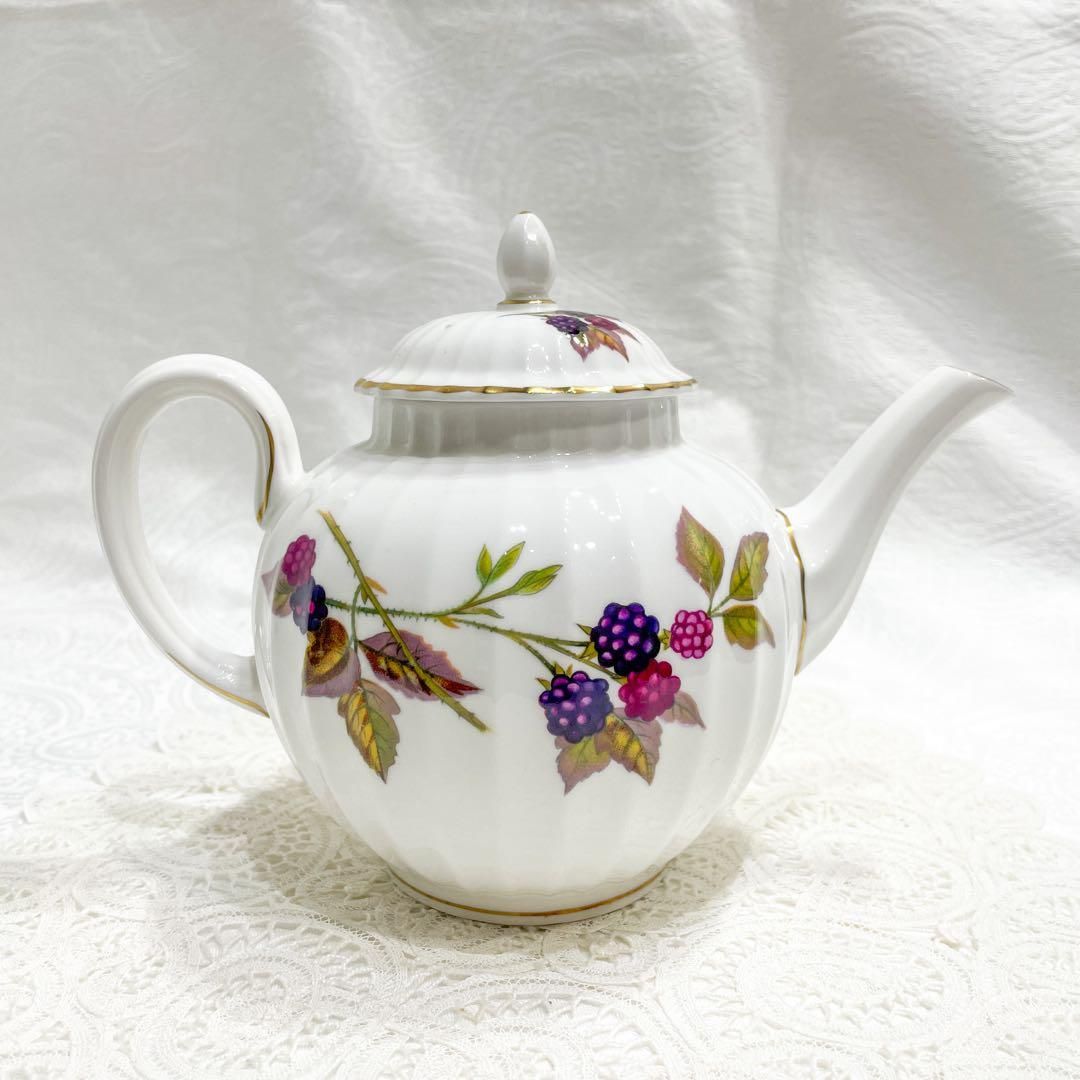 希少 ロイヤルウースター EVESHAM GOLD フルーテッド ティーポット