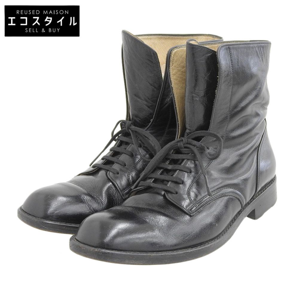 COMMEdesGARCONS コムデギャルソン レザー レースアップブーツ シューズ レディース 黒 ブラック 22 1|2 22 1|2